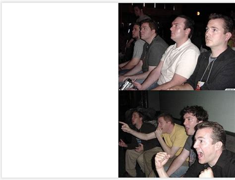 Immerse yourself in the comedic universe of Girl on Couch meme. . Guys cheering on couch meme